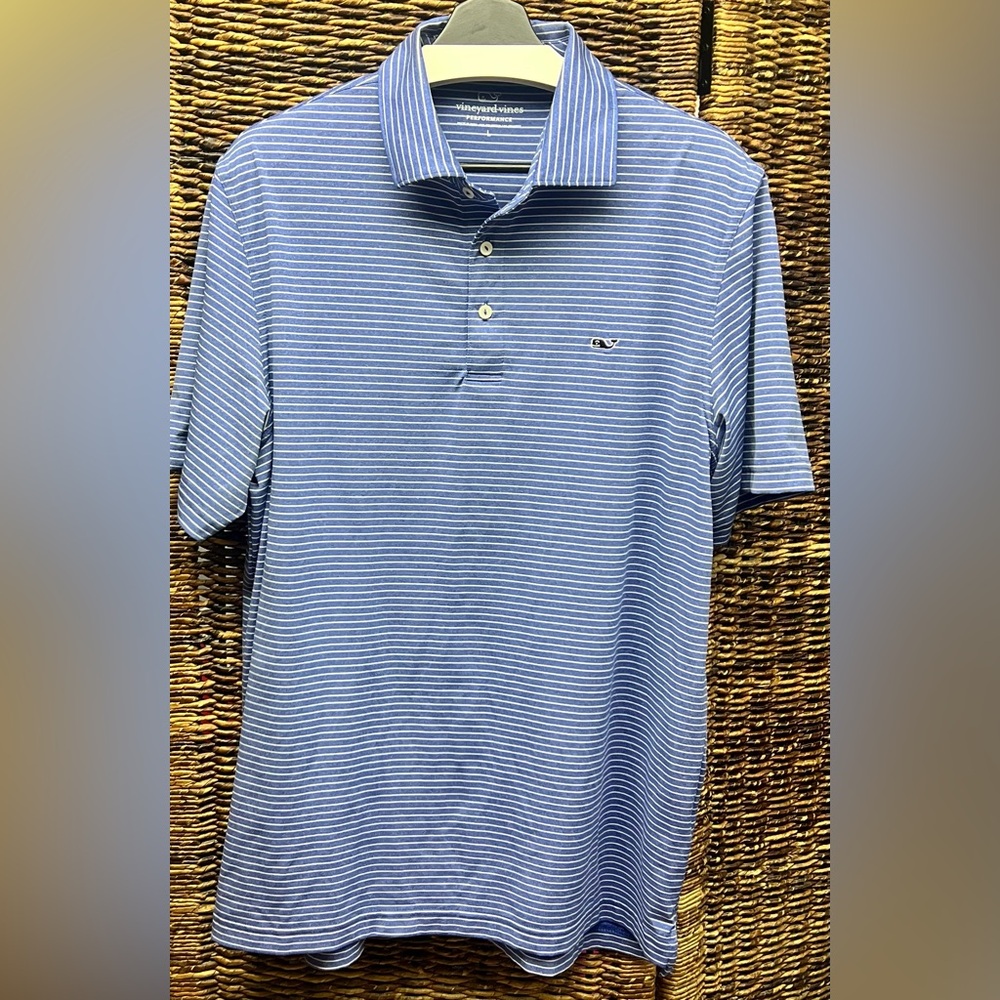 Vineyard Vines, Mens Blue with White Stripe, Size: Large, Performance